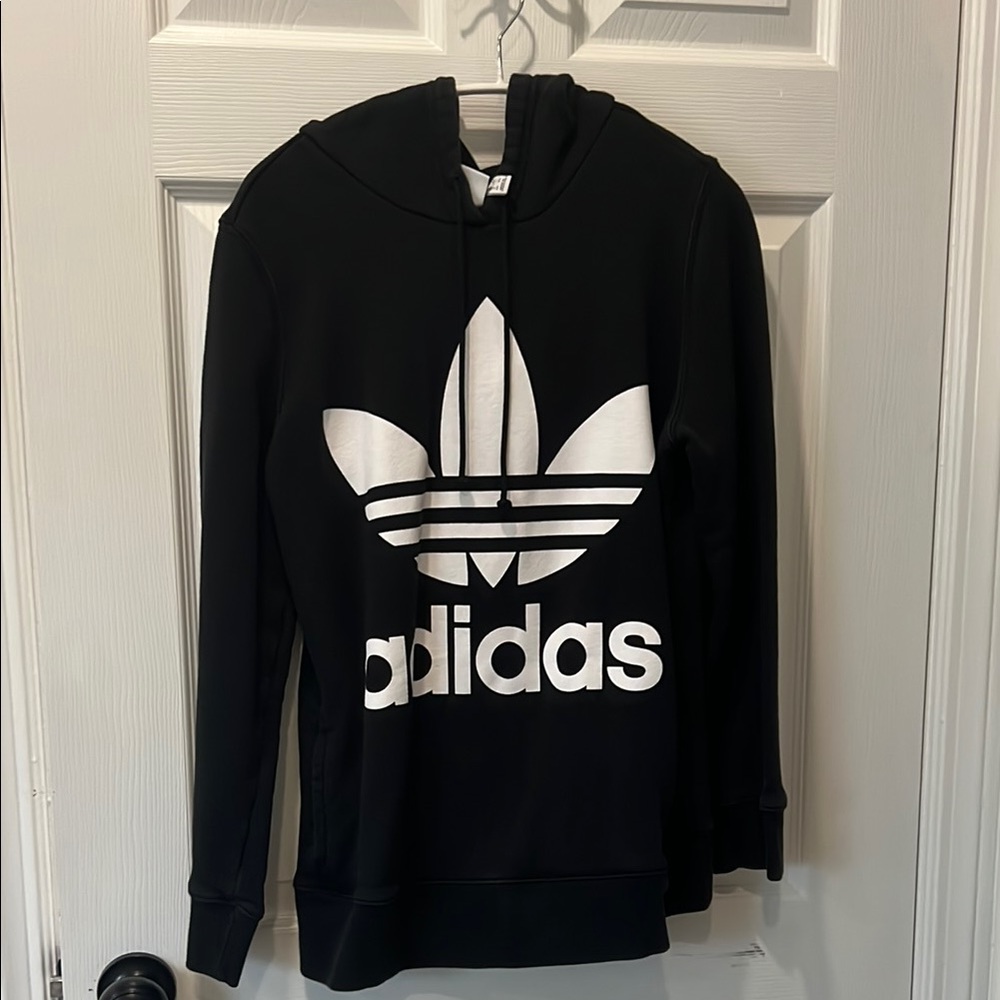 Adidas Black Hoodie with White Logo